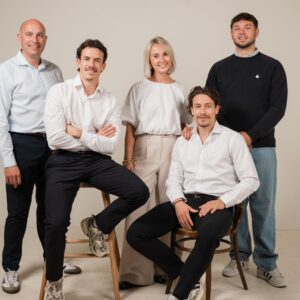 Het team van Tricura: Kristof, Bert, Wouter, Aude en Camu